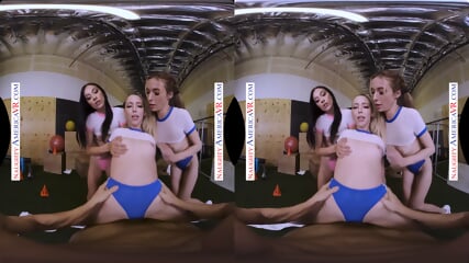 Gorgeous Babes Aiden Ashley, Jazmin Luv, And Lily Larimar Team Up To Treat Their Personal Trainer With Their Wet Pussies