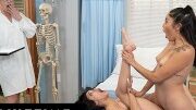 Lesbian Doctor Joins In For 3-Way