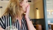 Public POV Blowjob From Hot Big Tits MILF Julia North Inside Coffee Shop