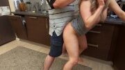 Stepson fucked his stepmom DadaDeville while dad was on the phone in the next room very hot and risk