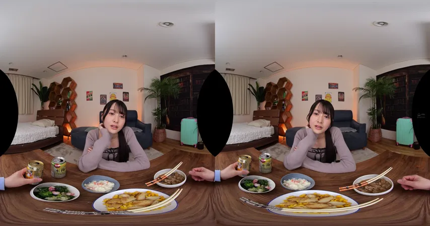 Virtual Indulgence: Japanese Brunette Comes to Life in AMATEUR Blowjob Experience