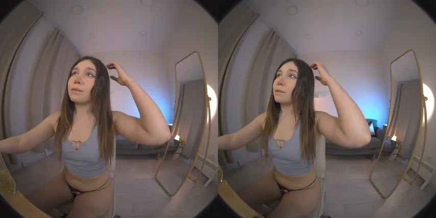 Virtual Temptation: Llina Gloww Strips and Touches in VR Fantasy