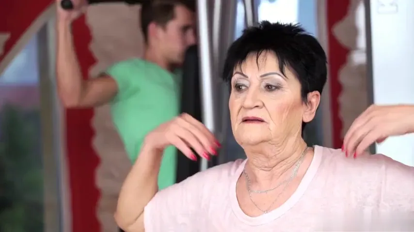 Sweat and Seduction: Granny Takes on the Gym with a Younger Lover