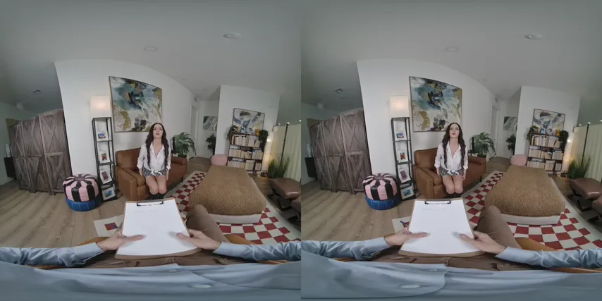 Virtual Reality Tease: Brunette Delivers the Ultimate POV Experience