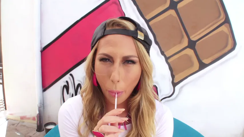 Five Times the Heat: Hot Blonde Catches Every Load from the Stud!
