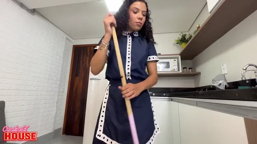 An Unexpected Cleaning Break: Married Maid Dives Into Wild Group Action