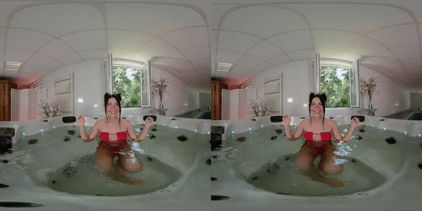Dive into Desire: Brunette’s Wet Holio Experience in VR