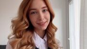 The secretary wanted a pay raise but got cum on her pussy instead – Loly Nebel