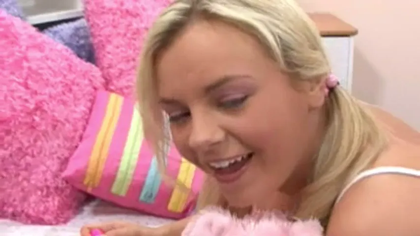 Playtime Escapades: Young Blond Megan Leaves a Mark with an Epic Finish