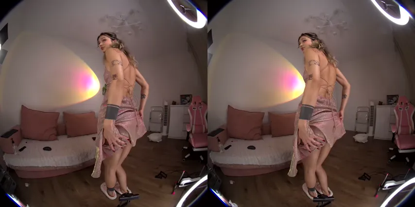 Virtual Temptation: Myloulaby Strips Down in a Captivating VR Session