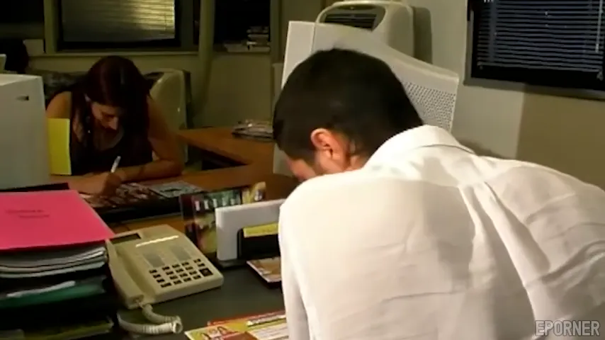 Office Shenanigans: Secretary Squeezed Between Two Coworkers in a Wild DP Escapade