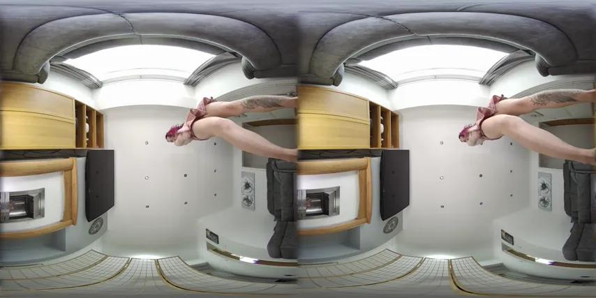Caught in the Act: Redhead’s Tights Temptation in VR