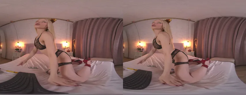 Virtual Temptation: Blonde Teen’s Solo Striptease in Immersive VR