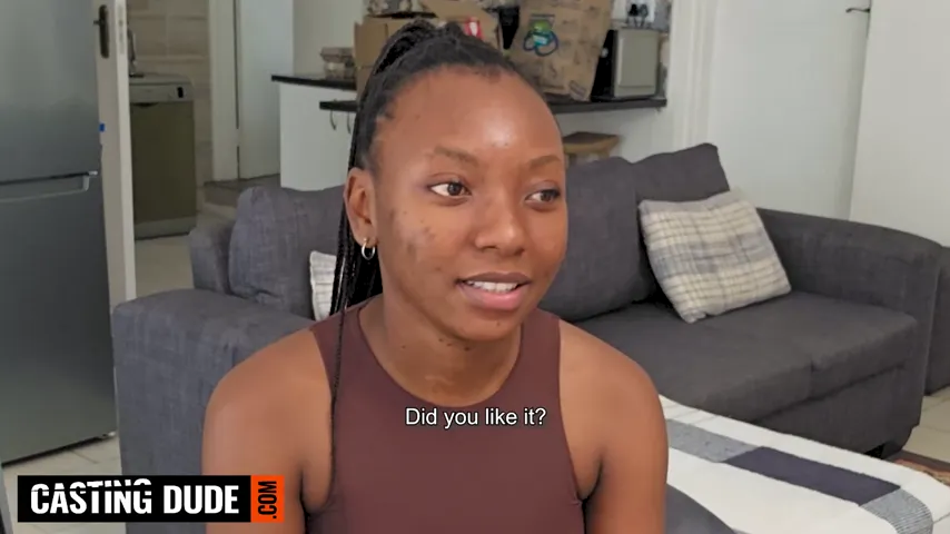 Casting Couch Chaos: Thick Ebony Teen Faces Reality With a Wild Blowjob