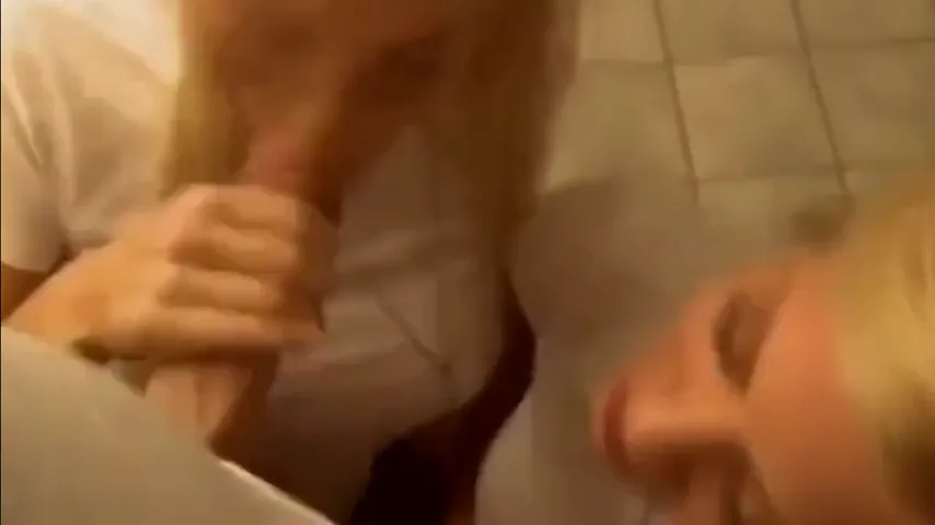 Restroom Rendezvous: Two Amateurs Quench Their Thirst in a Wild Threesome