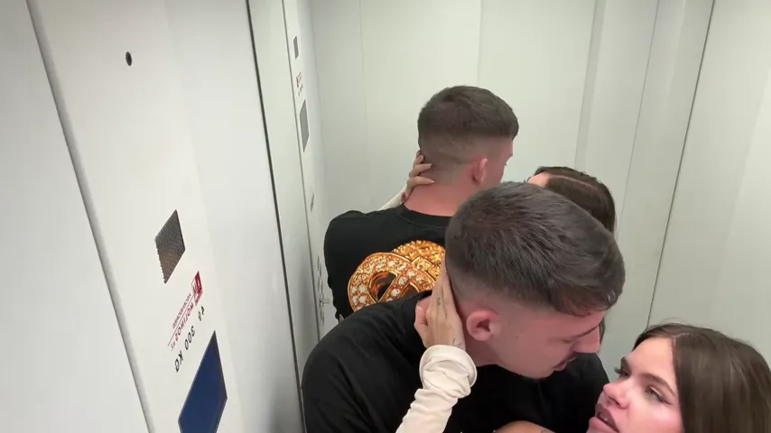 Elevator Encounter: Caught in the Act with a Neighbor Watching