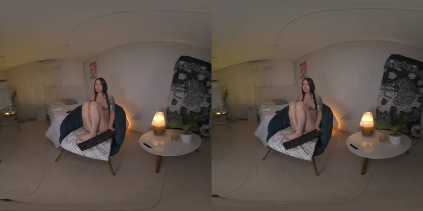Virtual Temptation: Lia Sweett Strips Down in a Seductive VR Session