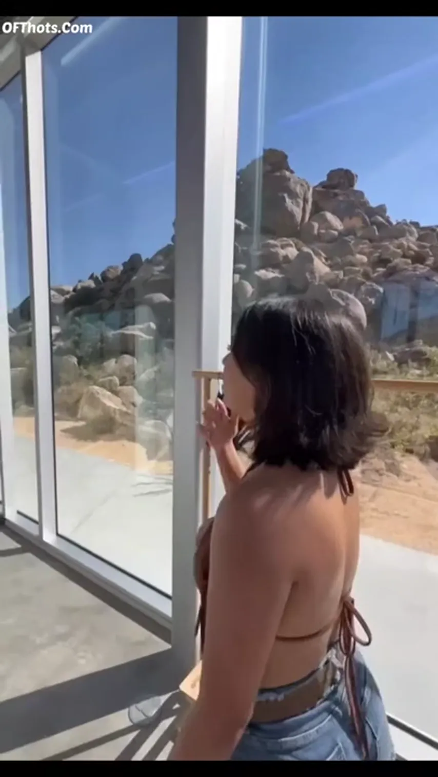 Translucent Temptation: Talya Jordan’s Glass House Encounter in Short Jeans